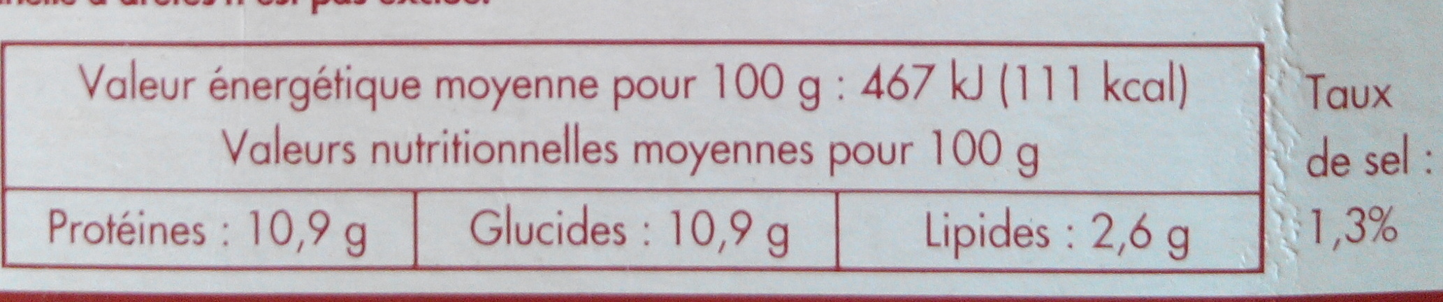 Paella royale, Surgelée - Nutrition facts - fr