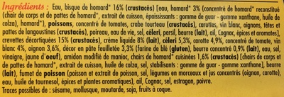 2 Délices de Gambas Bisque de Homard surgelés - Ingredients - fr