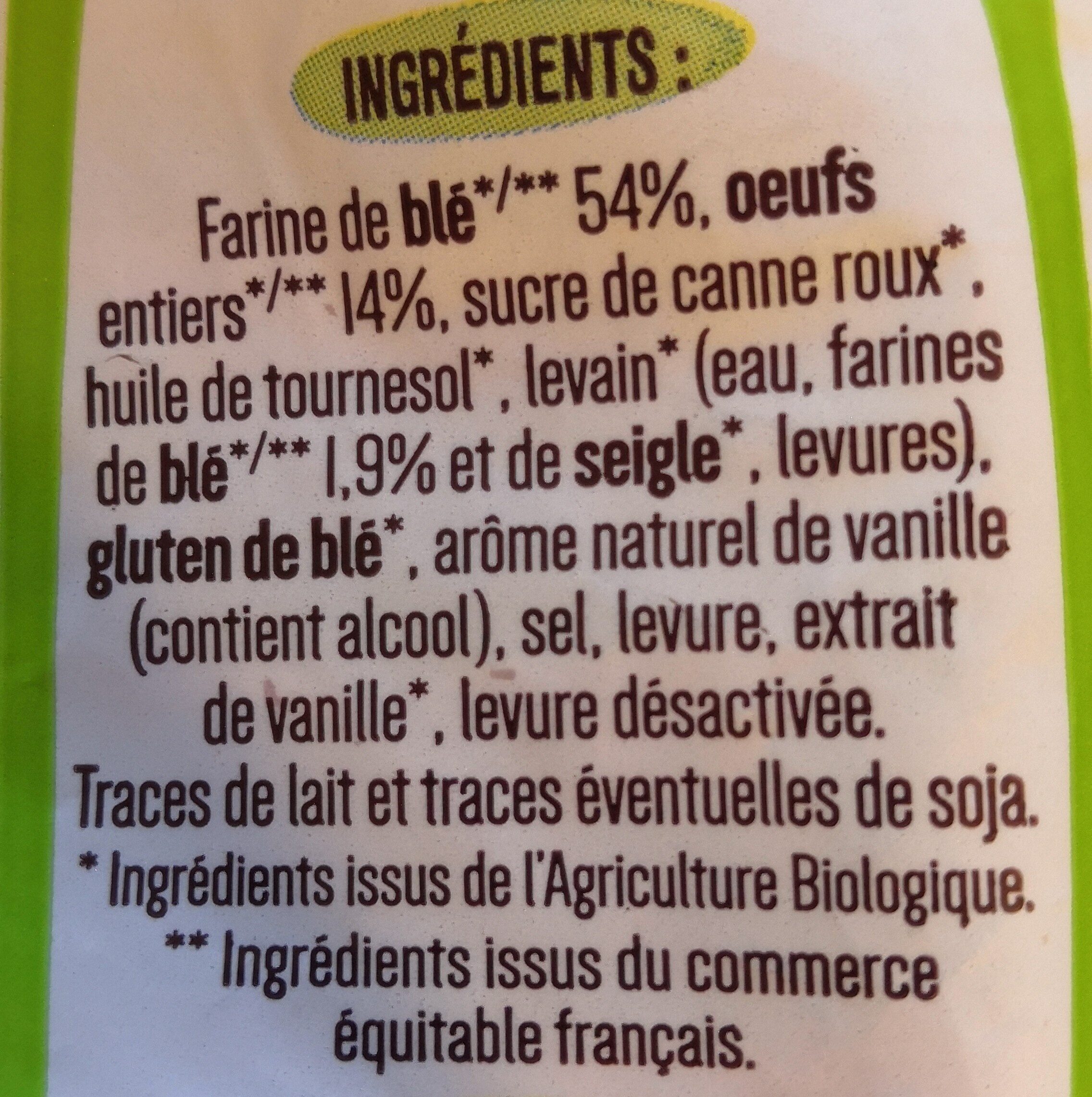 Brioche tranchée Bio - Ingredienti - fr