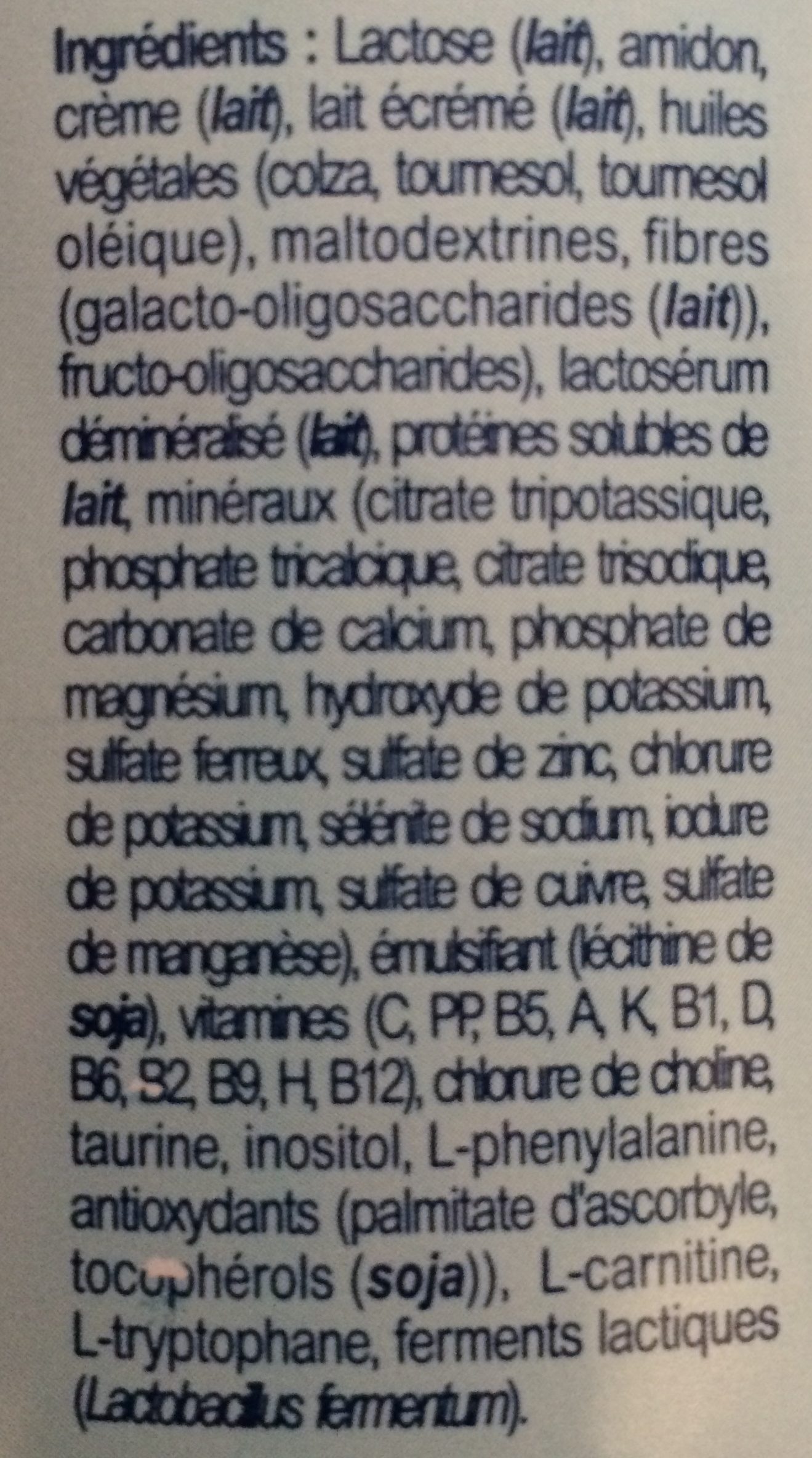Milumel premigest - Ingredients - fr