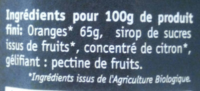 Fruits à tartiner Orange - Ingrédients