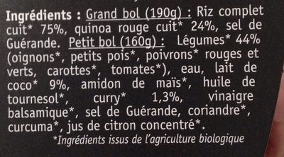 Curry de légumes au lait de coco bio - Chef - Ingredients - fr