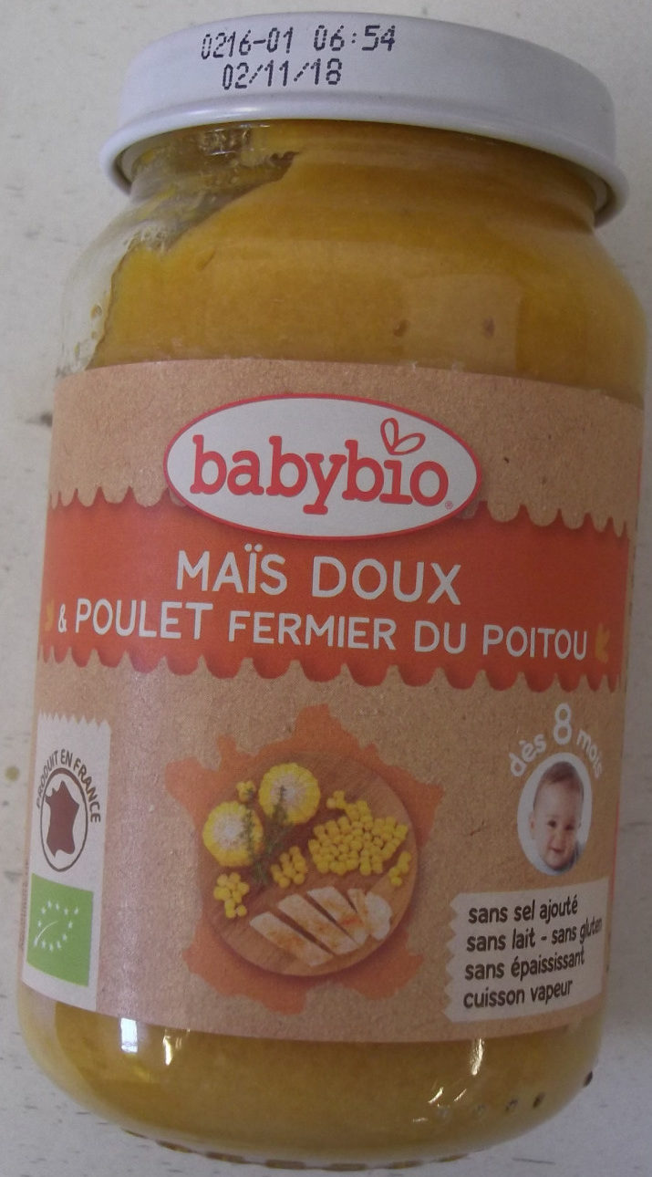 Maïs doux & poulet fermier du Poitou dès 8 mois - Product - fr