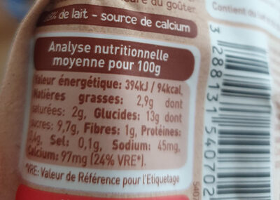 Crème semoule cacao - Nutrition facts