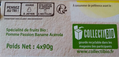 Cool fruits pomme de Provence passion acérola - Recycling instructions and/or packaging information - fr