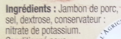 Jambon sec supérieur - Ingredients - fr