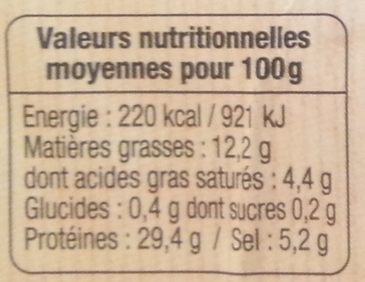 Jambon sec supérieur - Nutrition facts - fr