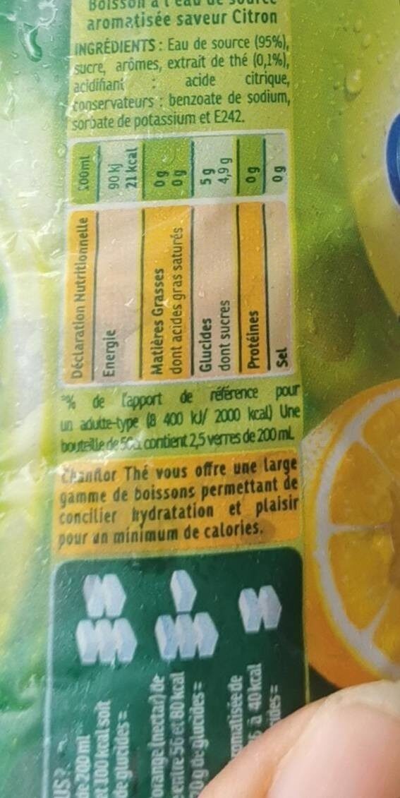 Thé Vert Citron Citron Vert - 营养成分 - fr