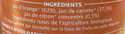 Jus Orange Carotte Citron - Ingrediënten - fr