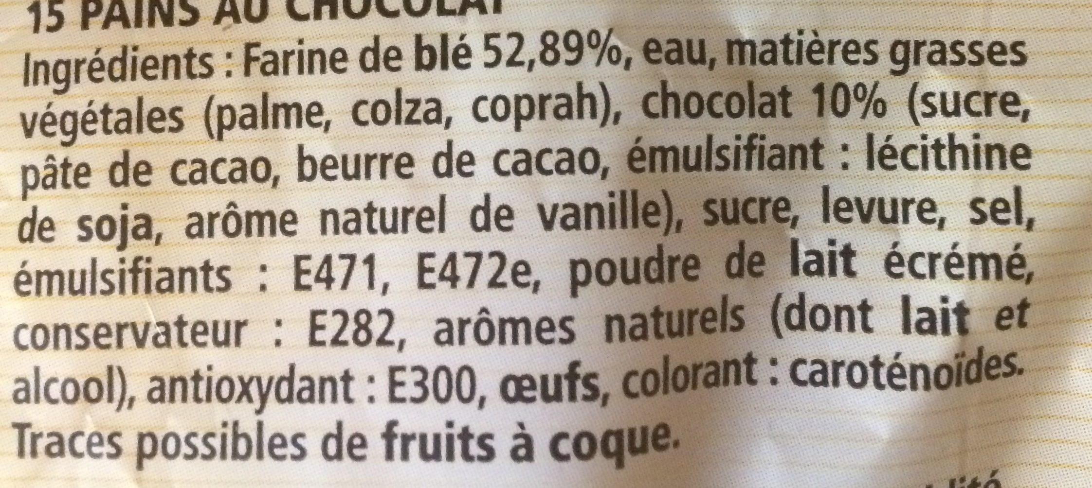 Pain au chocolat - Ingredients - fr