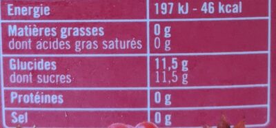 Tropical red - Nutrition facts - fr