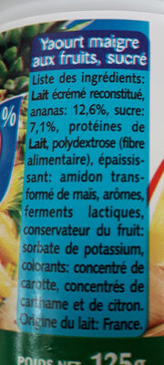 Panier de Yoplait avec Morceaux 0% - Ingredients - fr