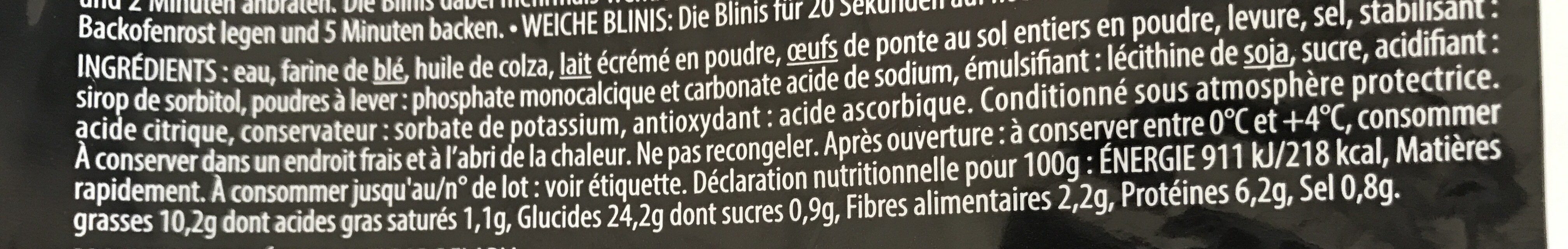 20 Mini Blinis - Ingrédients