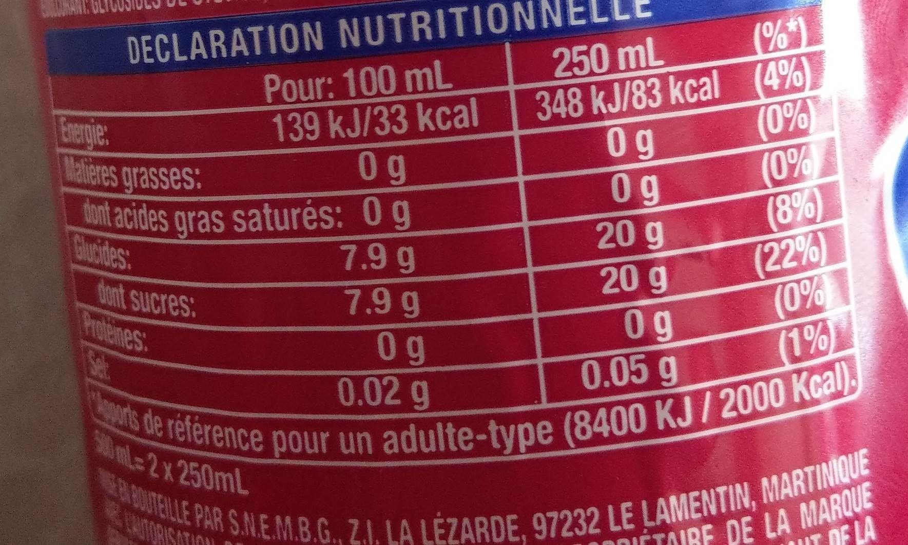 Fanta manzana - Nutrition facts - fr
