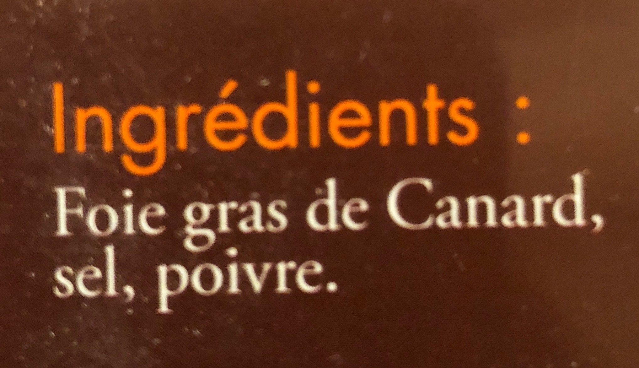 Foie Gras de Canard Entier mi-cuit du Sud-Ouest - Ingredients - fr