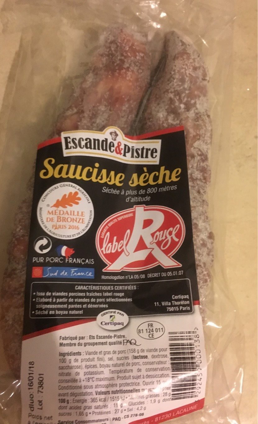 Lacaunaise saucisse sèche Label Rouge - Product - fr