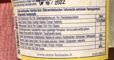 Limonade la Mortuacienne - Nutrition facts - fr