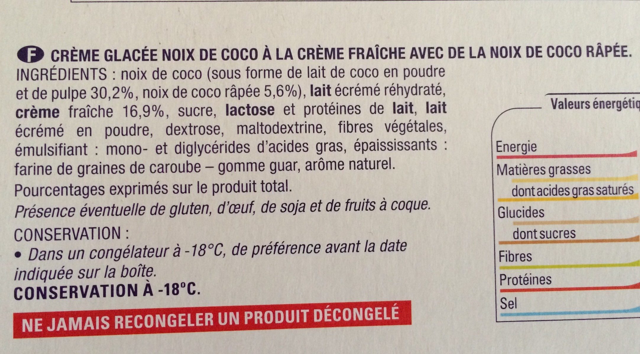 Mes 4 Noix de coco givrées - Ingrediënten - fr