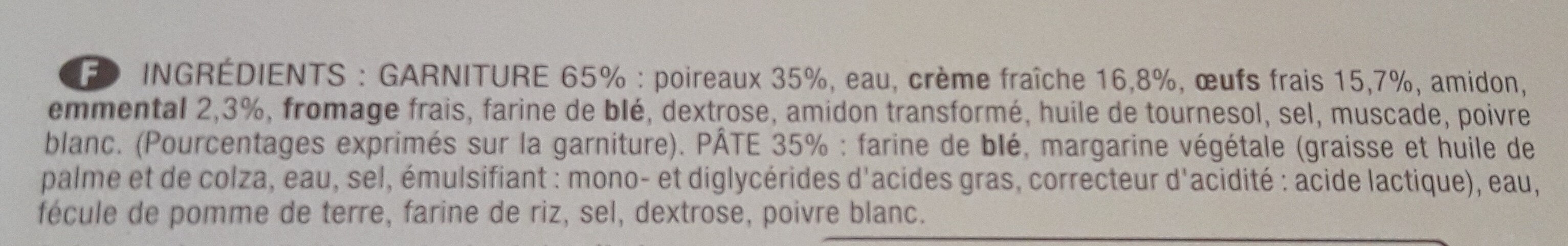 Tarte Aux Poireaux - Ingredients - fr
