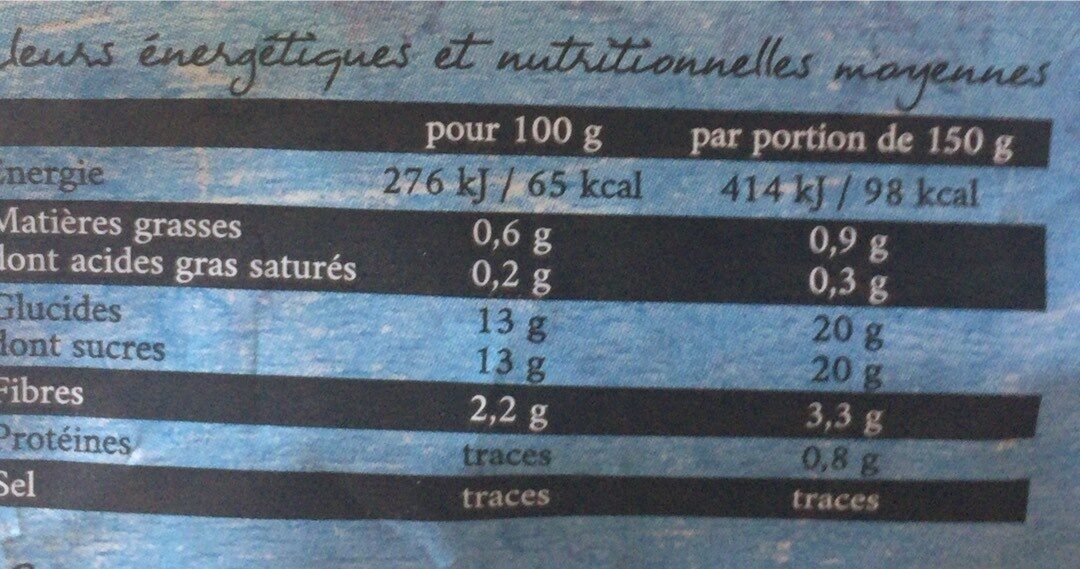 Myrtilles sauvages - Nutrition facts - fr