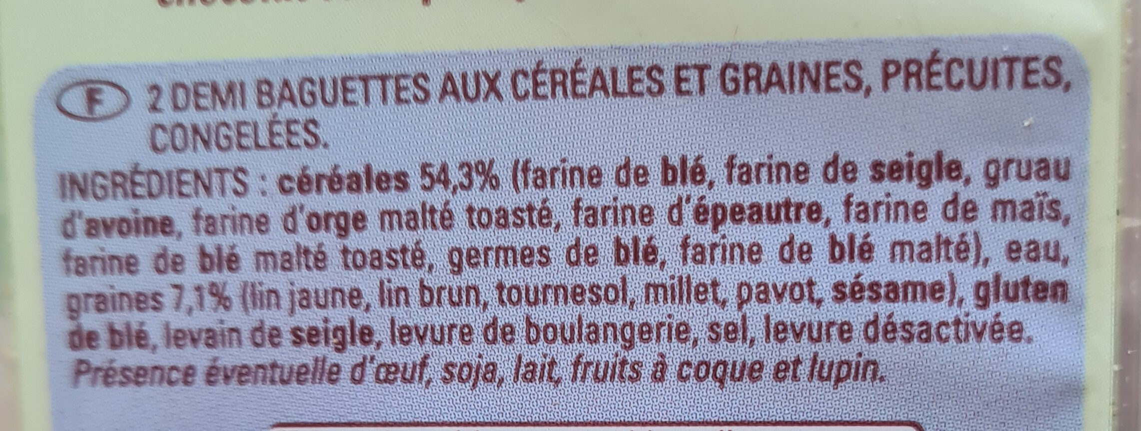 Baguette aux 7 céréales - Ingredients - fr