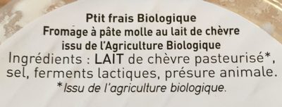 Le petit frais de chèvre bio - Ingredients - fr