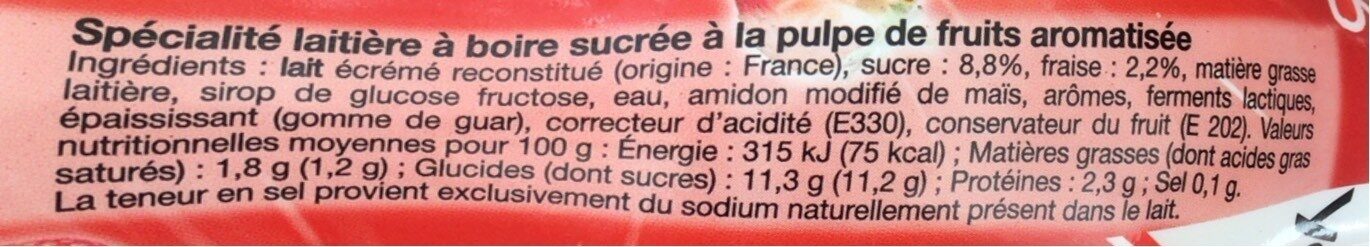 Yop a la fraise - Nutrition facts - fr