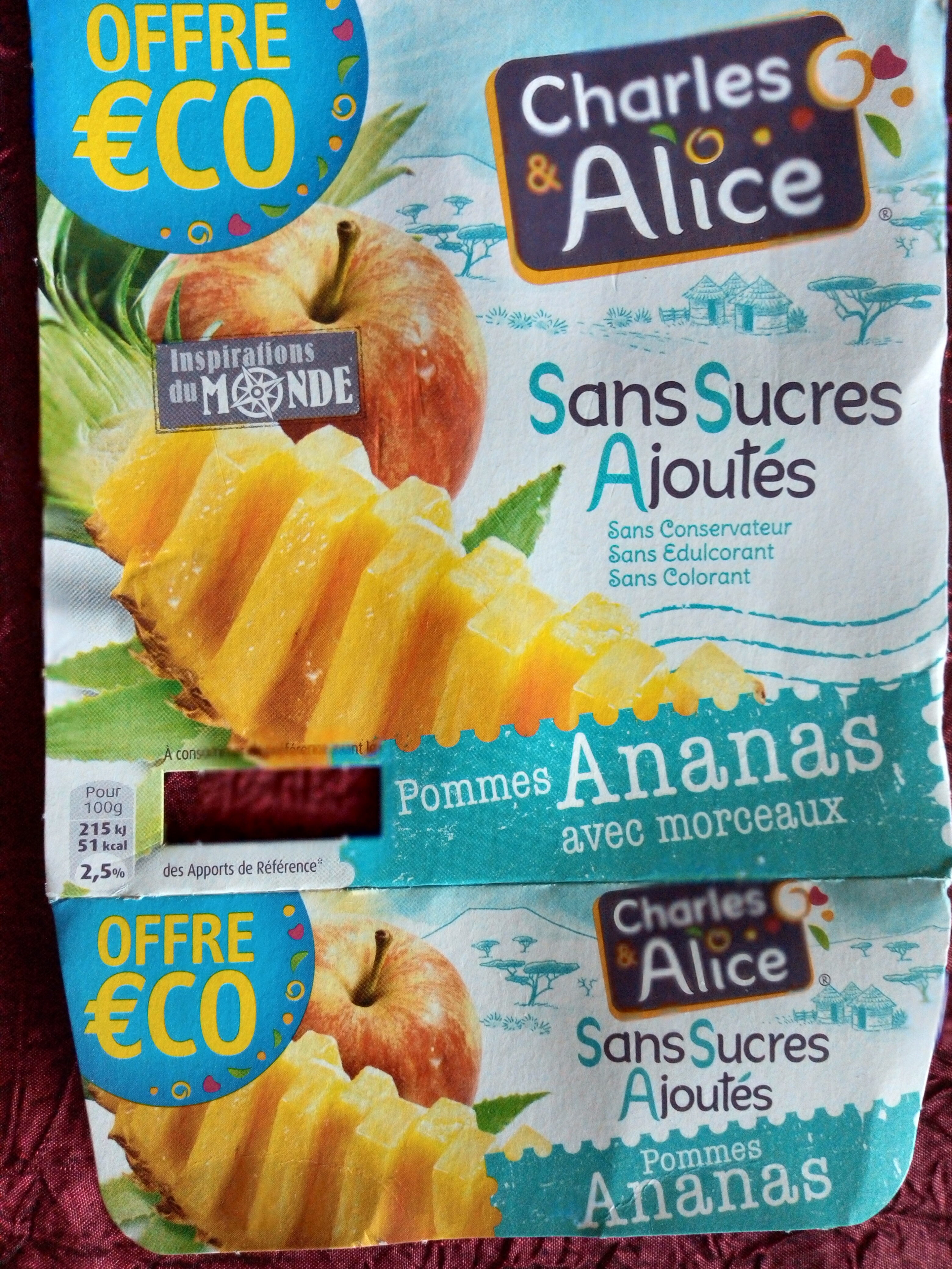 Pomme Ananas avec morceaux - sans sucres ajoutés - نتاج - fr