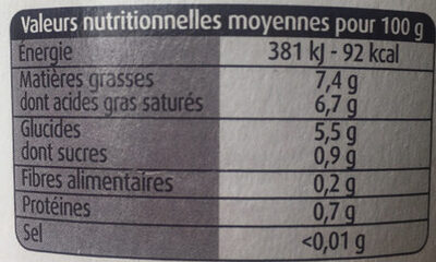 Brassé coco nature - Nutrition facts - fr