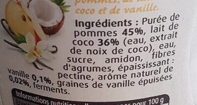 Brassé lait de coco pommes vanille - Ingrediënten - fr