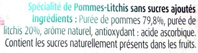 Pomme Litchi SSA - Ingredientes - fr