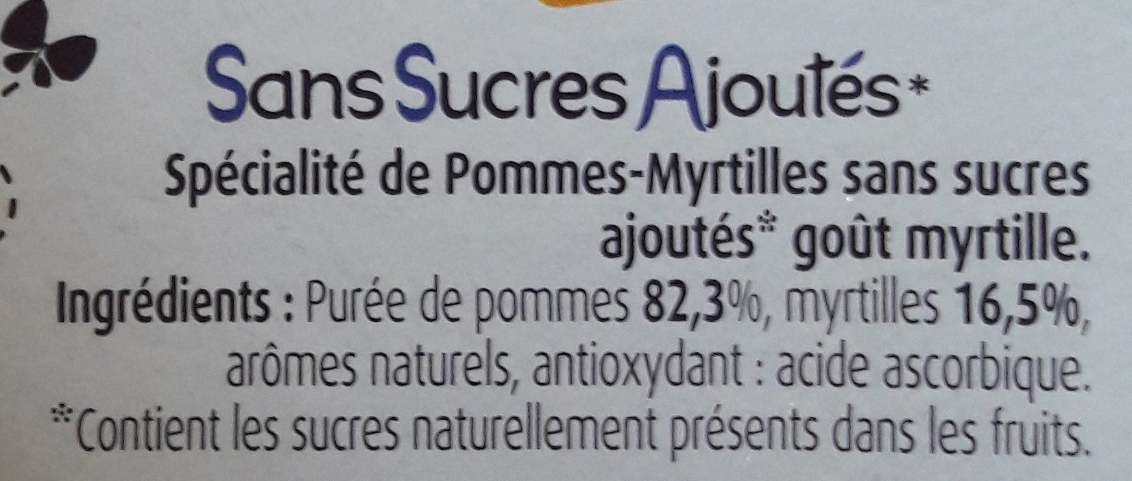 Pommes Myrtille SSA - Ingredientes - fr