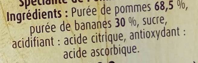 Pommes Bananes - المكونات - fr