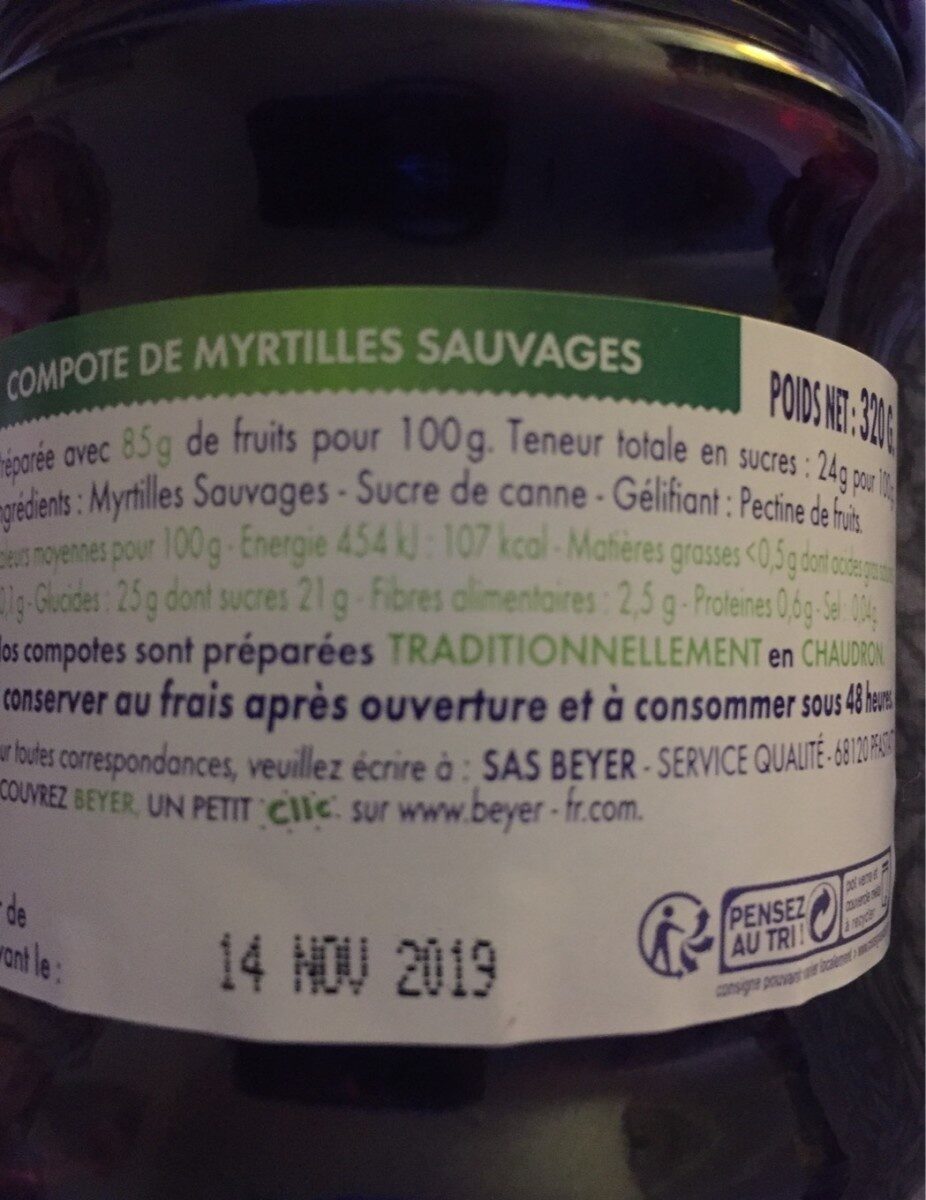 Compote - Nutrition facts - fr