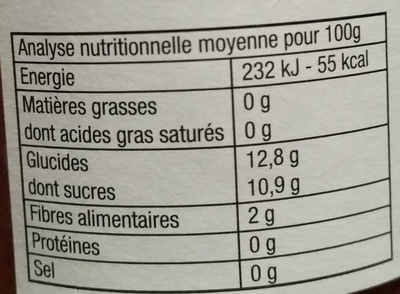 Purée Pommes Cassis - Valori nutrizionali - fr