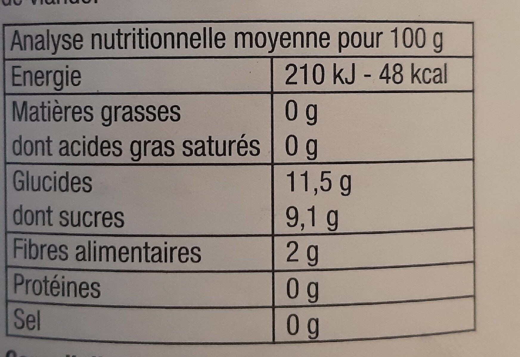 Purée pommes myrtilles - Voedingswaarden - fr