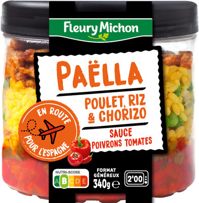 Paëlla poulet, riz & chorizo, sauce poivrons tomates - Prodotto - fr