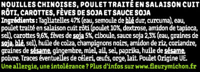 Poulet, nouilles chinoises & légumes croquants, sauce soja - Ingrediënten - fr
