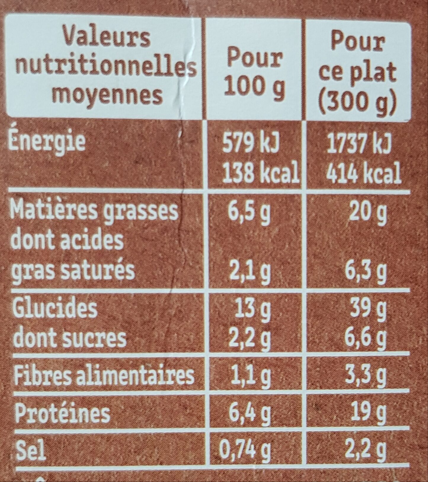 Tagliatelles au Poulet tomates et basilic crème & basilic - Nutrition facts - fr