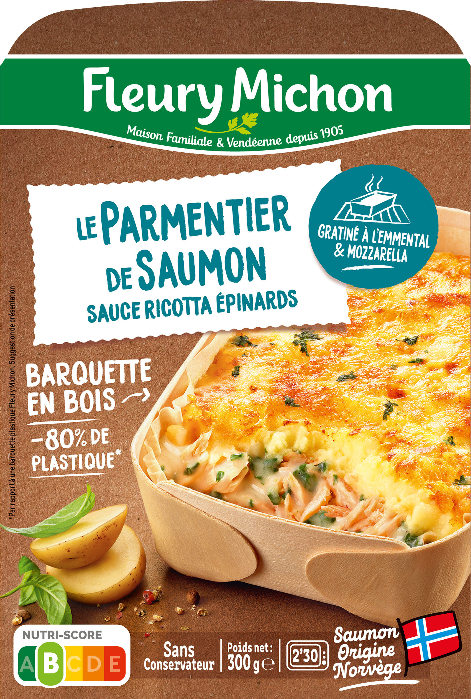 Le Parmentier de Saumon sauce ricotta épinards - Product - fr