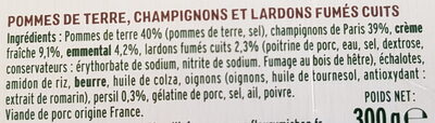 Pommes de terre gratinées aux lardons et champignons - Ingredientes - fr