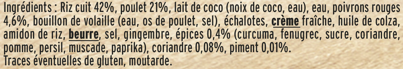 Le colombo de Poulet et son riz long - Ingredients - fr