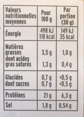 Le Supérieur - à l'Etouffée - BIO - Nutrition facts - fr