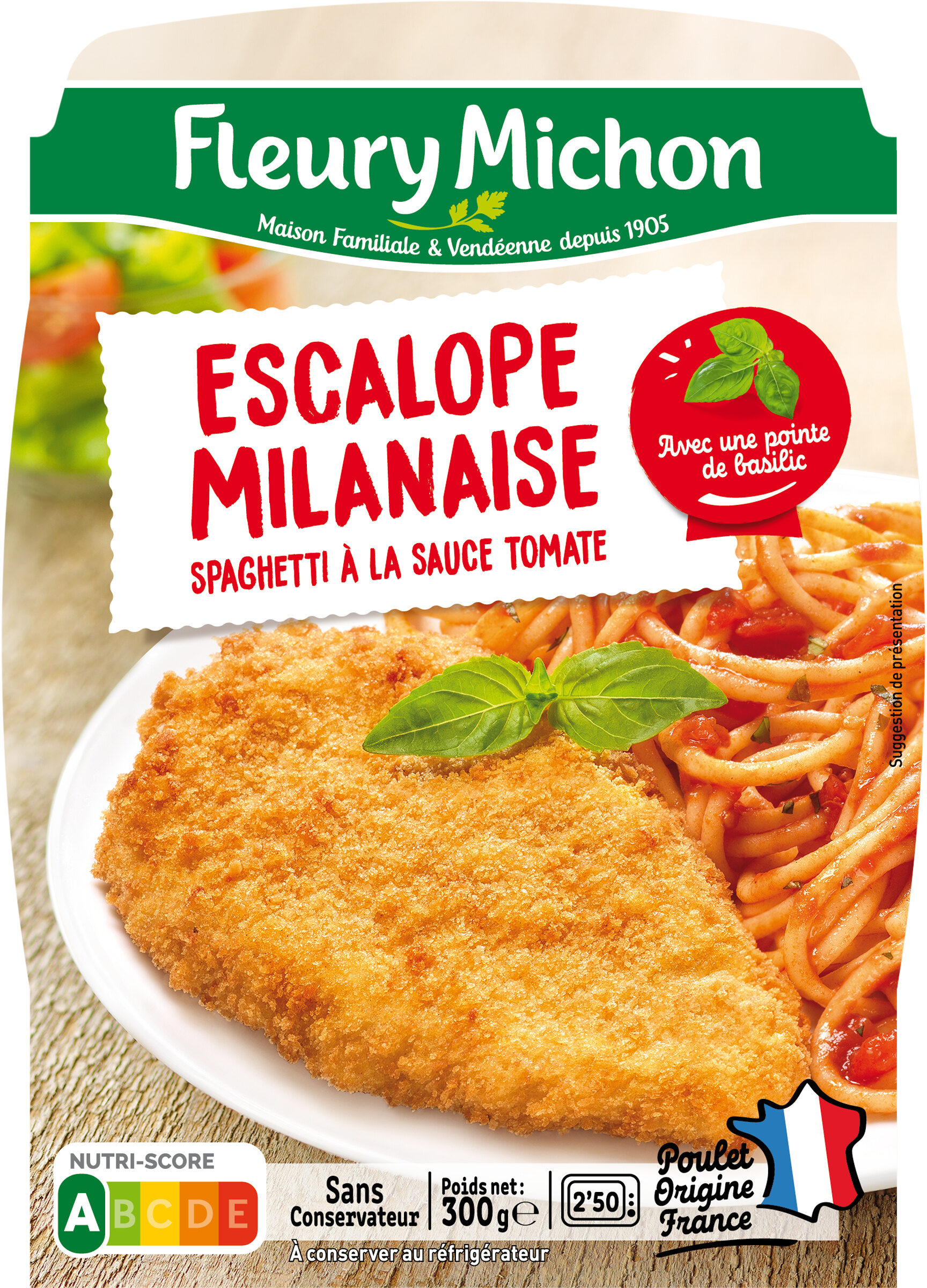 Escalope milanaise & spaghetti à la sauce tomate - نتاج - fr