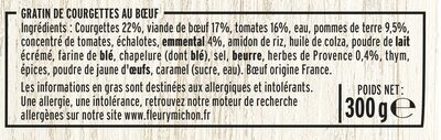 Gratin de Courgettes au Boeuf & à la tomate - Ingredients - fr