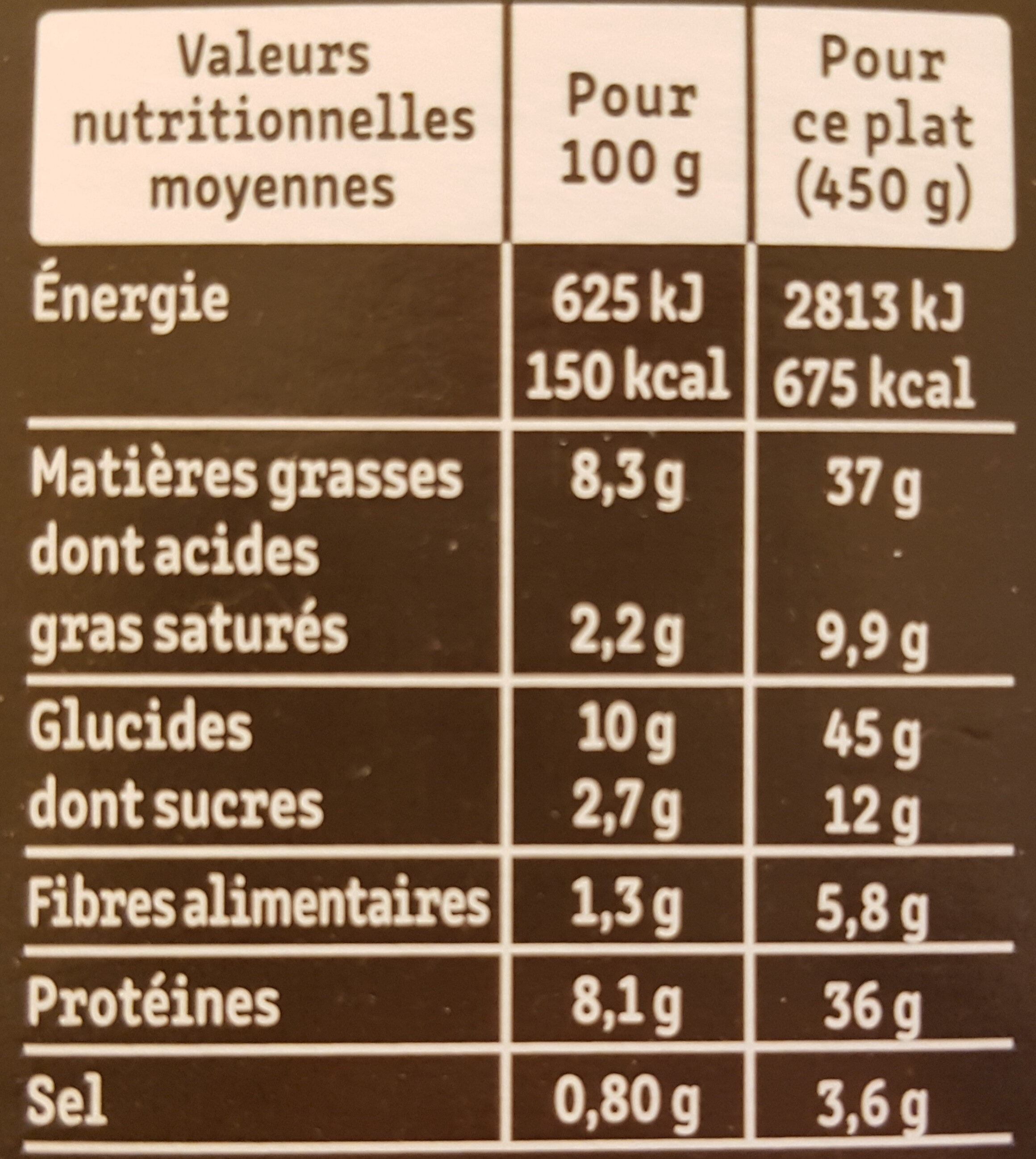 Le Couscous à la Marocaine et ses légumes - Valori nutrizionali - fr