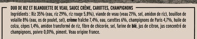 La Blanquette de Veau et son duo de riz - Ingredients - fr