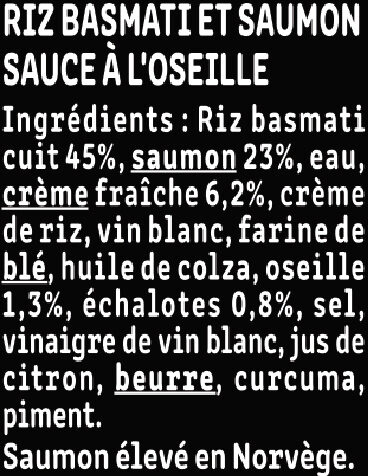 Le saumon à l'oseille et son riz basmati - Ingredientes - fr