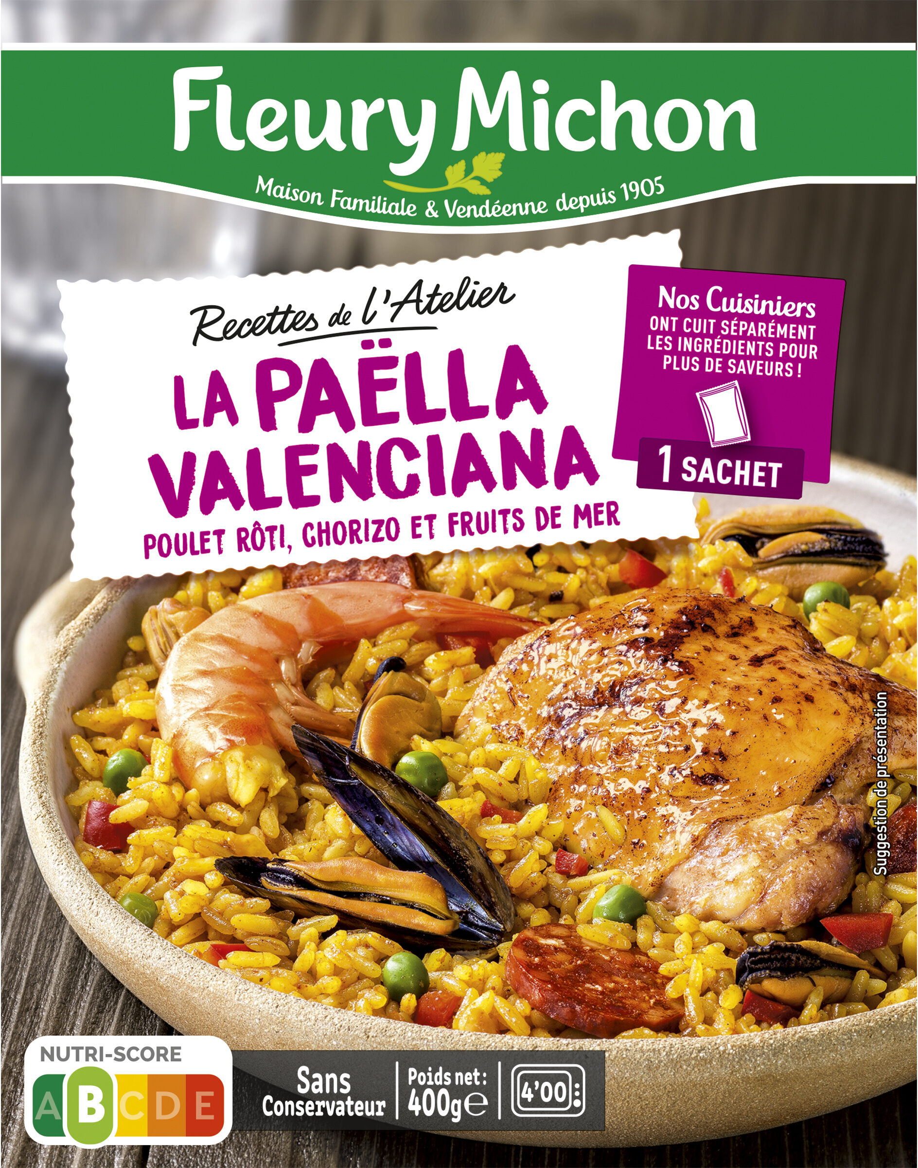 La Paëlla Valenciana, poulet rôti, chorizo et fruits de mer - Prodotto - fr