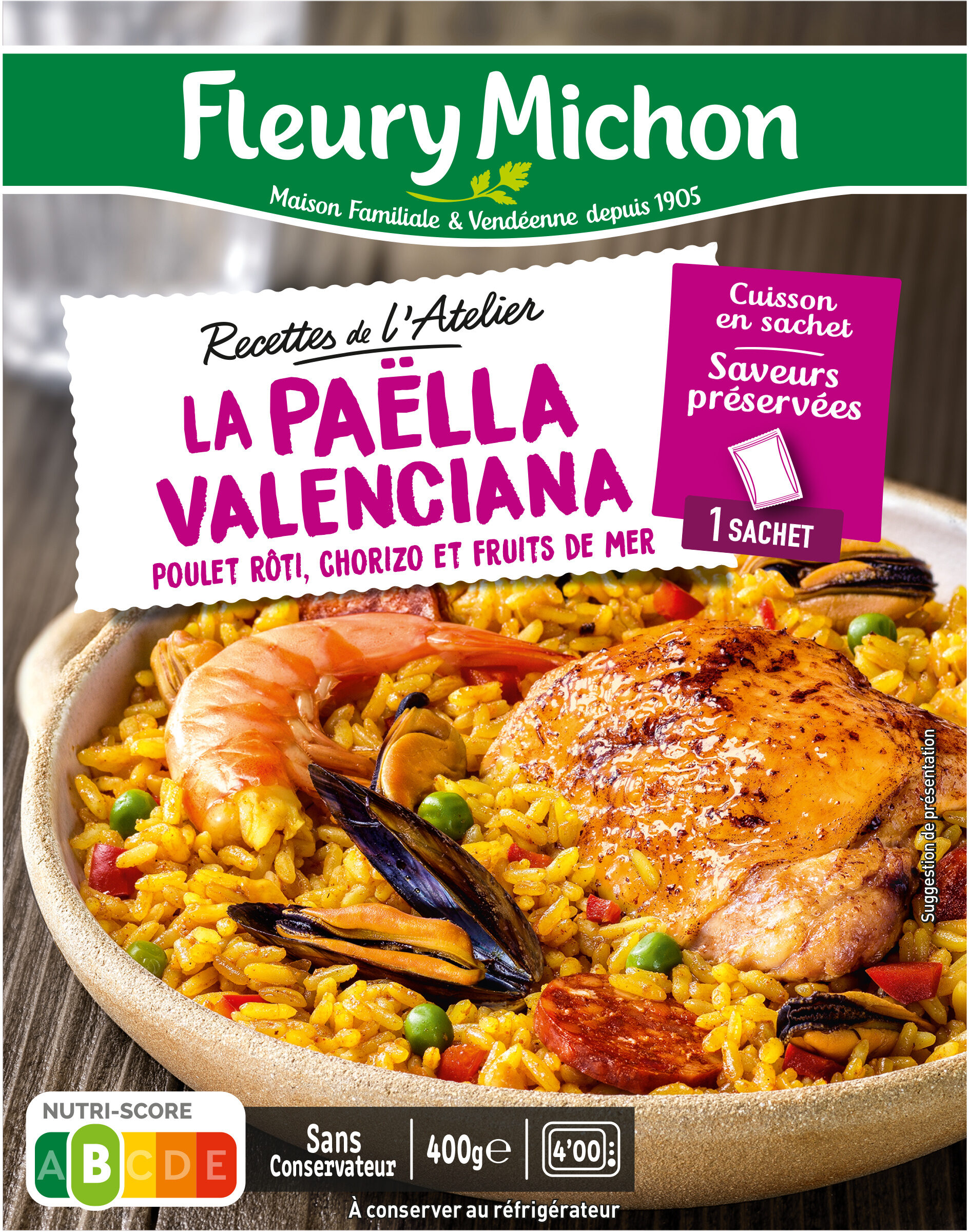 La Paëlla Valenciana, poulet rôti, chorizo et fruits de mer - Produit